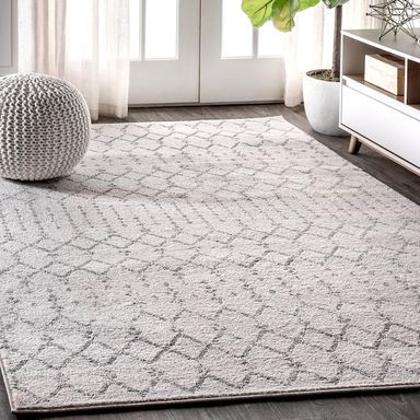 JONATHAN Y Moroccan HYPE Boho Vintage Diamond Cream/Gray 10 ft. x 14 ft. Area Rug MOH101B-14