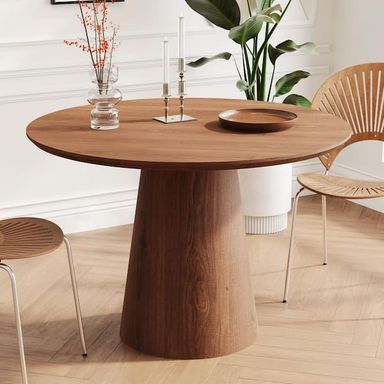 maocao hoom 43 in. Wooden Circular Dining Table, Modern Minimalist Round Table, Natural Wood Colored Table CXY-20 - The Home Depot
