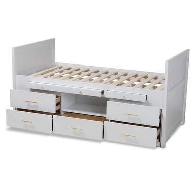Mirza White Twin Storage Bed