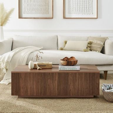 Meyer&Cross Reyes 47.5 in. Satin Walnut Rectangle MDF Top Coffee Table CT2343