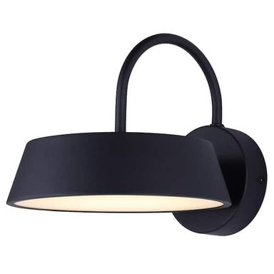 CANARM 8 in. Black Integrated LED Outdoor Barn Light with 3CCT Switch, Hardwired, for Garden, Patio, Deck, Porch, Yard LOL638BK