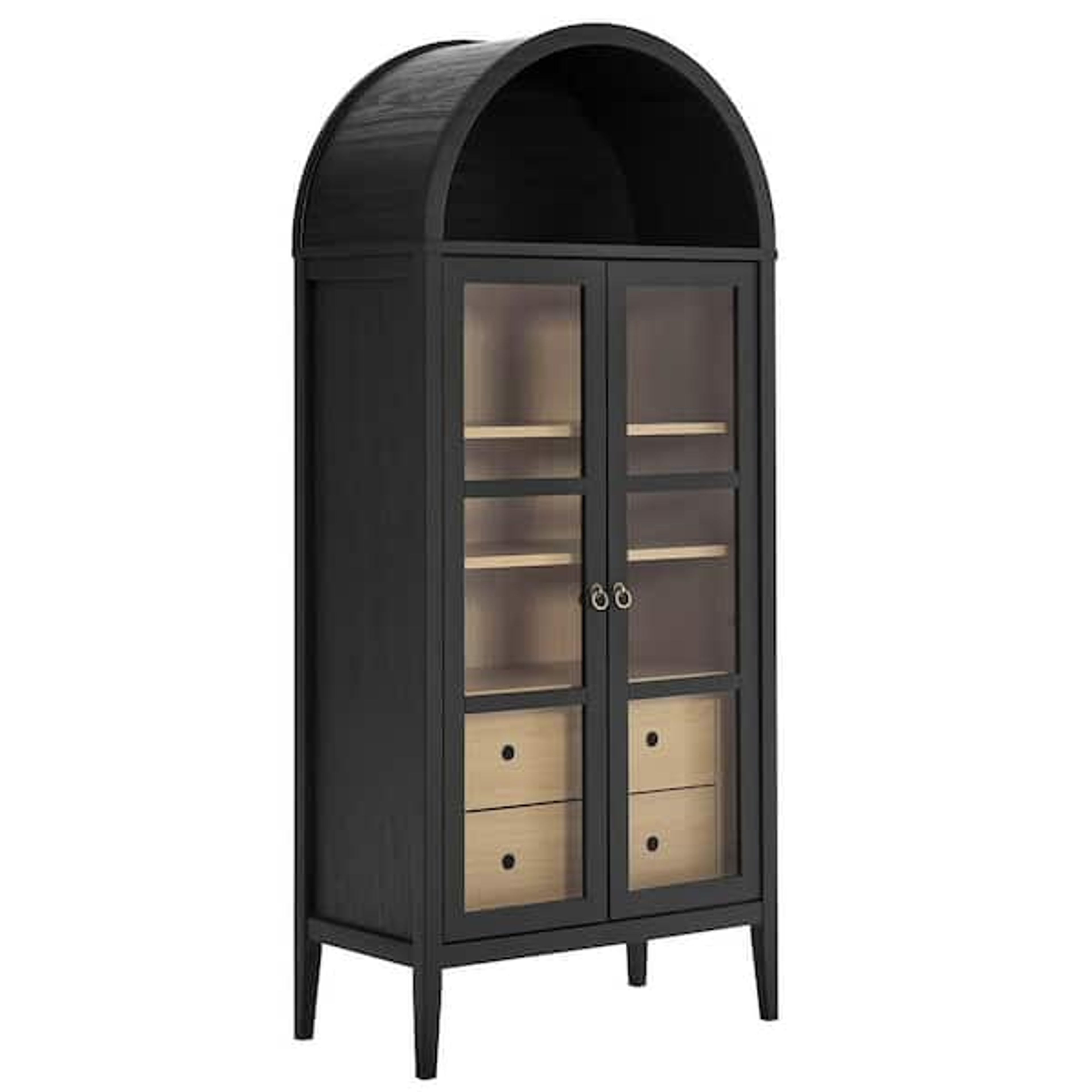 Modway Nolan 71-Inch Arched Black Oak Display Cabinet