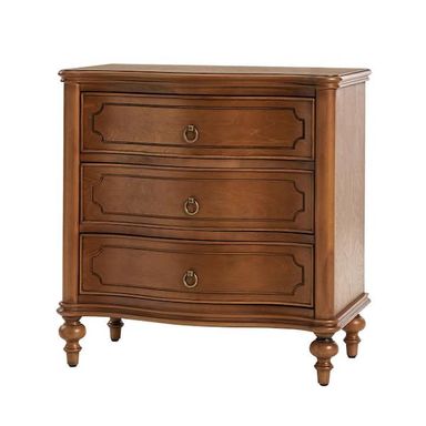 Traditional wood 3 drawers nightstand with charging station