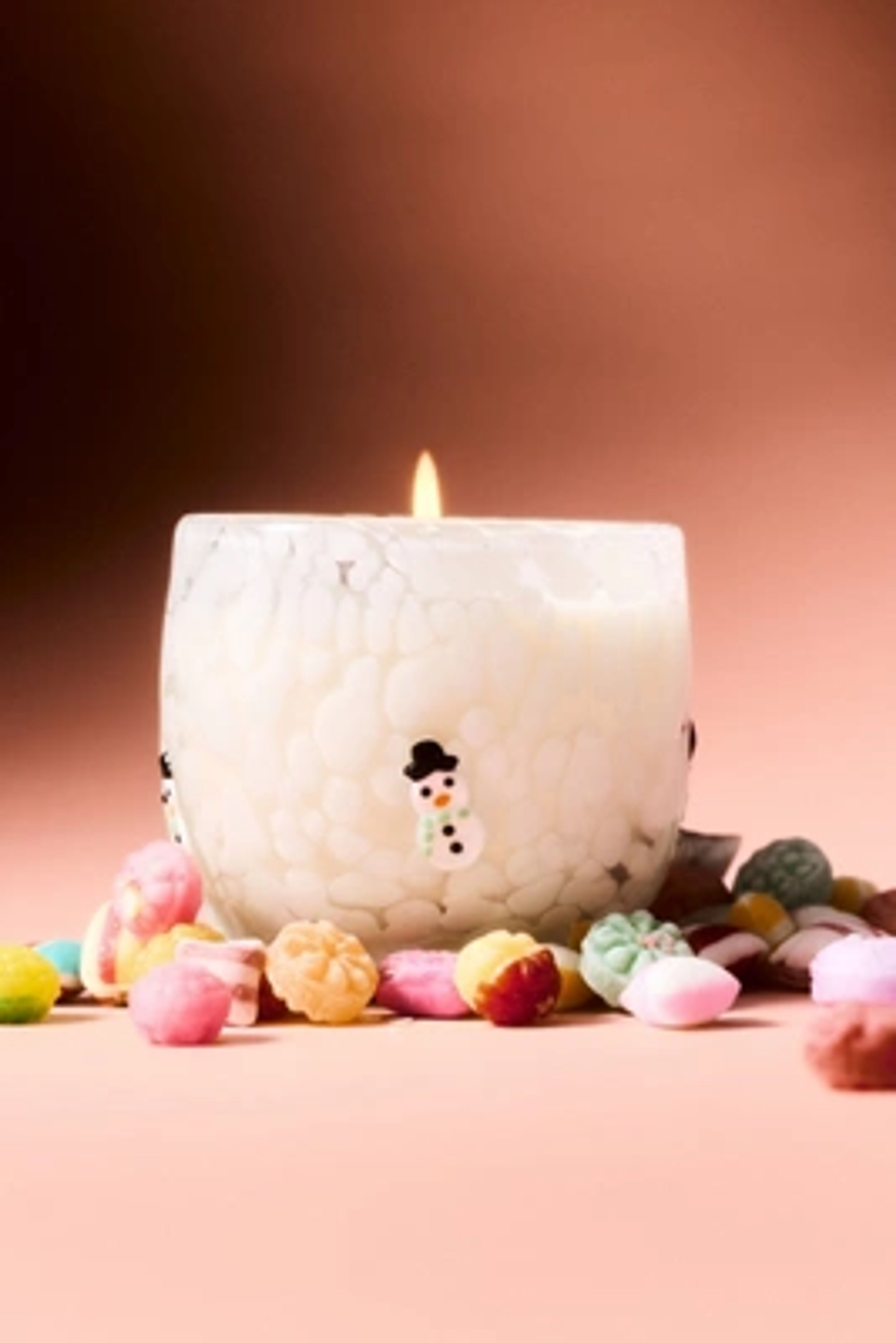 Festive Snowman Vanilla Bean Balsam Scented Glass Candle