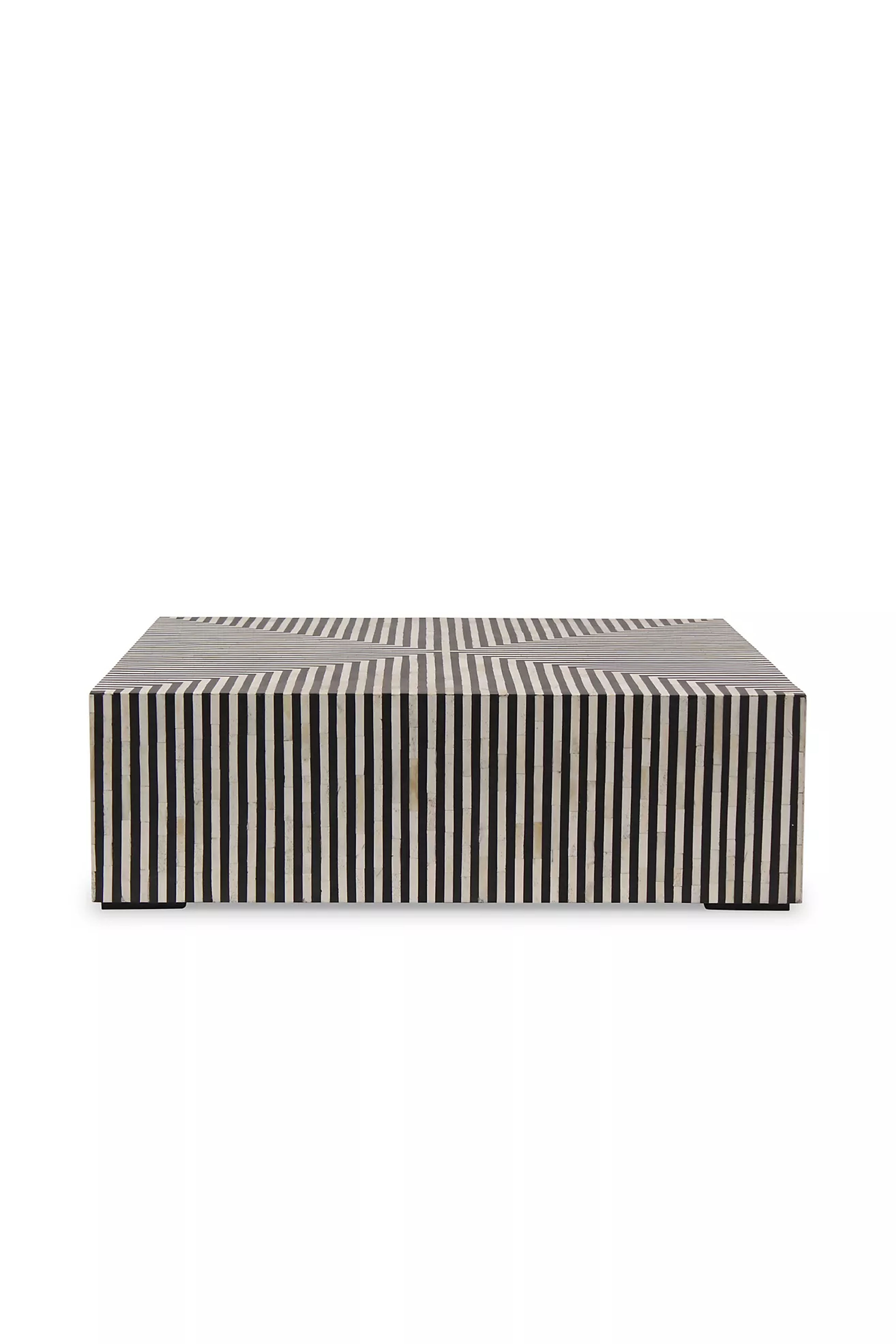 Terning Black & White Bone Inlay Coffee Table - Anthropologie