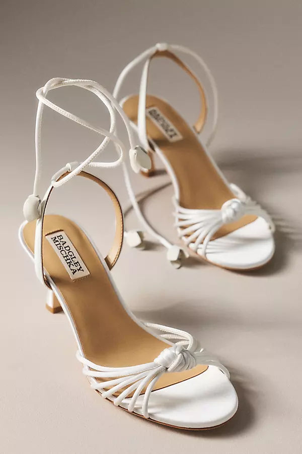 Yelena Ankle-Wrap Heeled Sandals