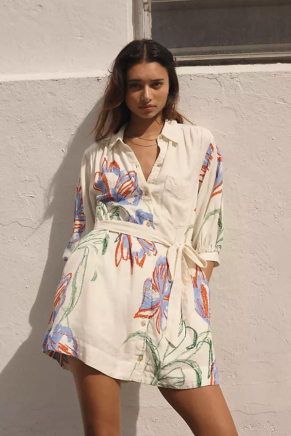 Mona Linen Mini Shirtdress