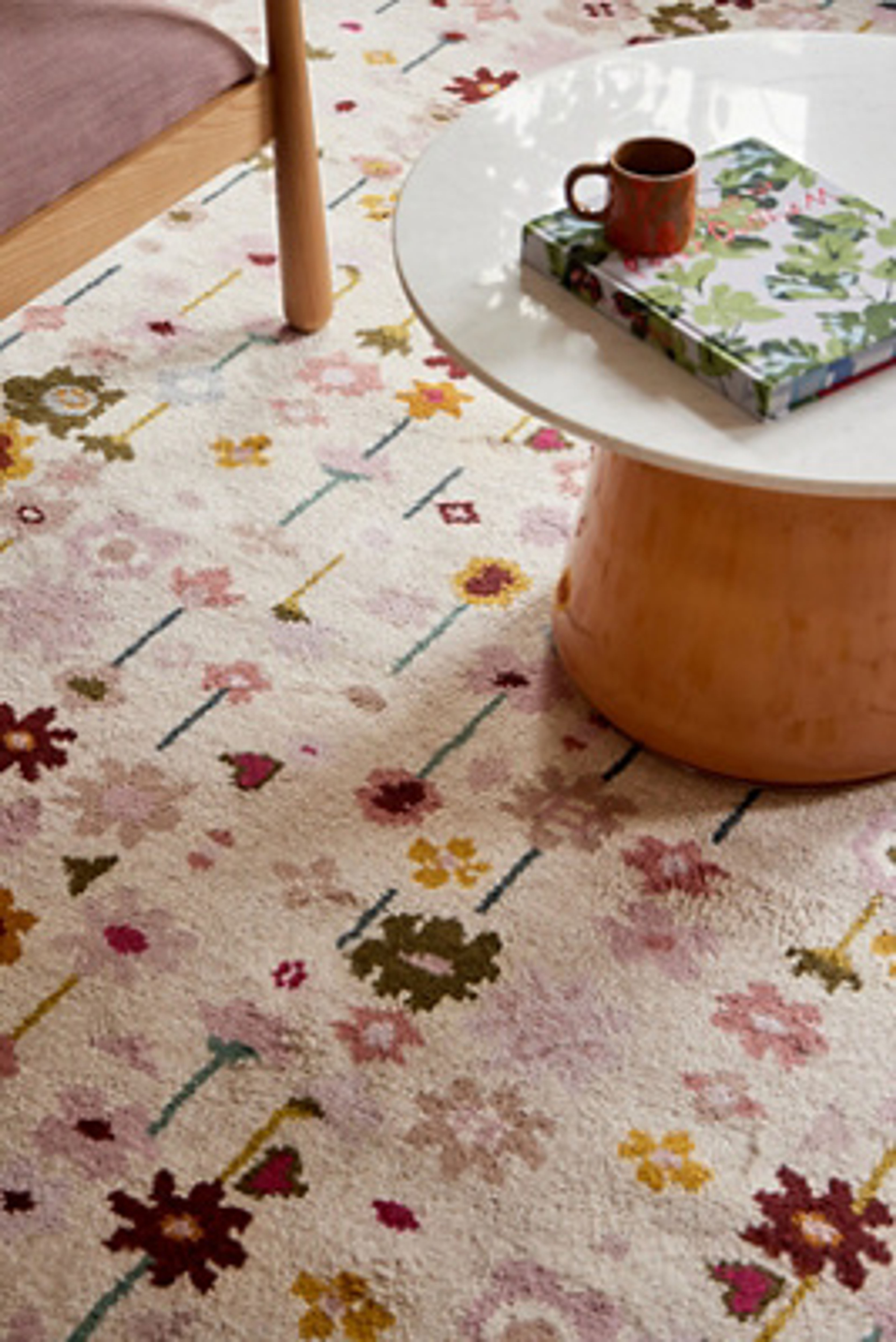 Kalina Hand-Knotted Wool Abstract Floral Rug - Anthropologie