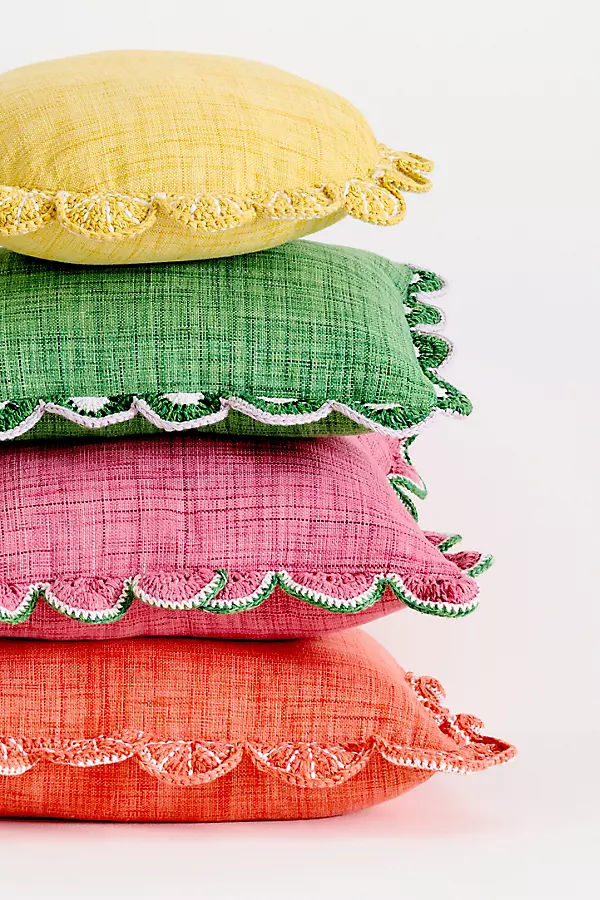 Dominica Indoor/Outdoor Woven Fruit Trim Pillow