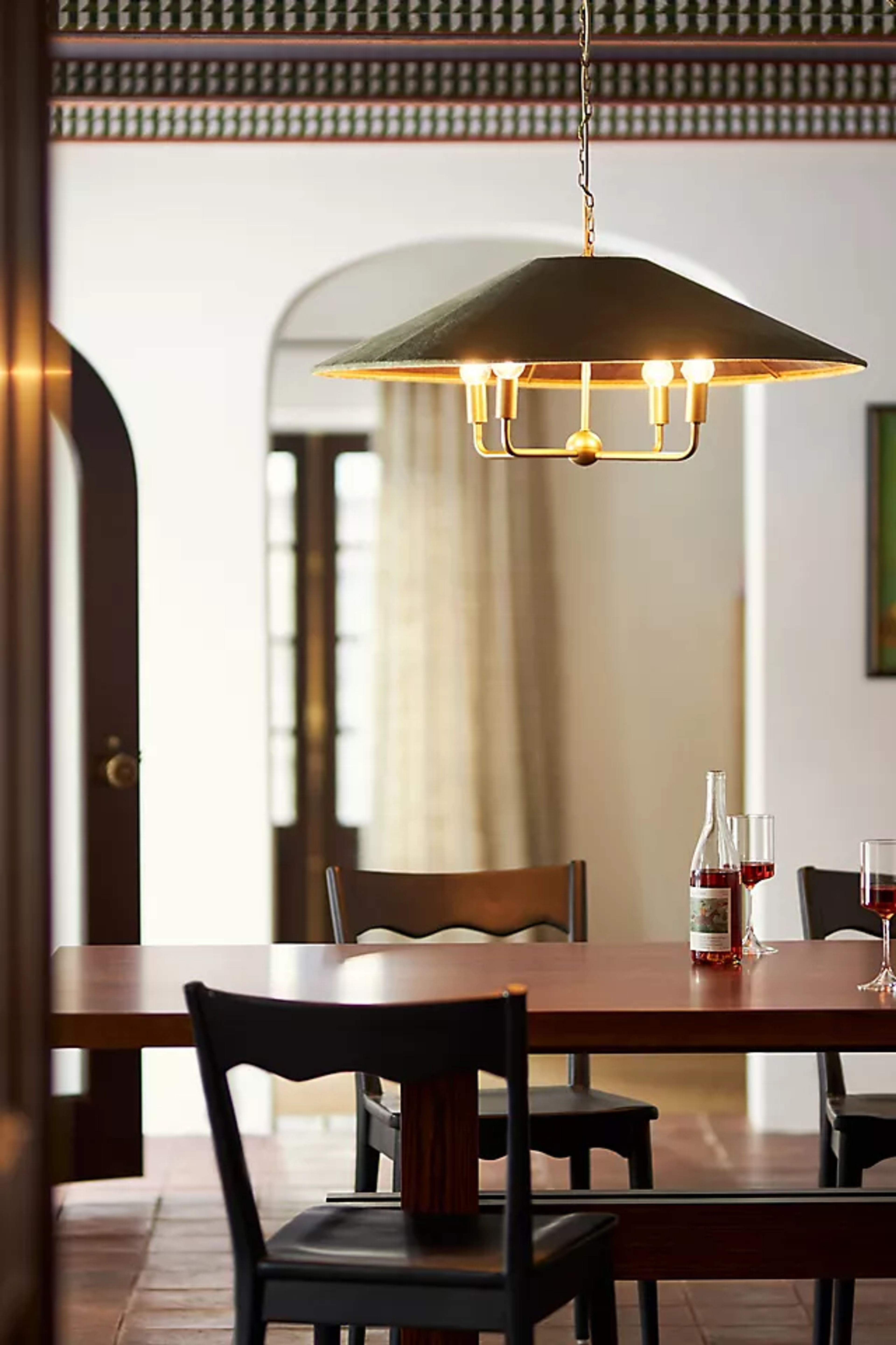 Lulu Velvet Empire Shade Chandelier | Modern Lighting