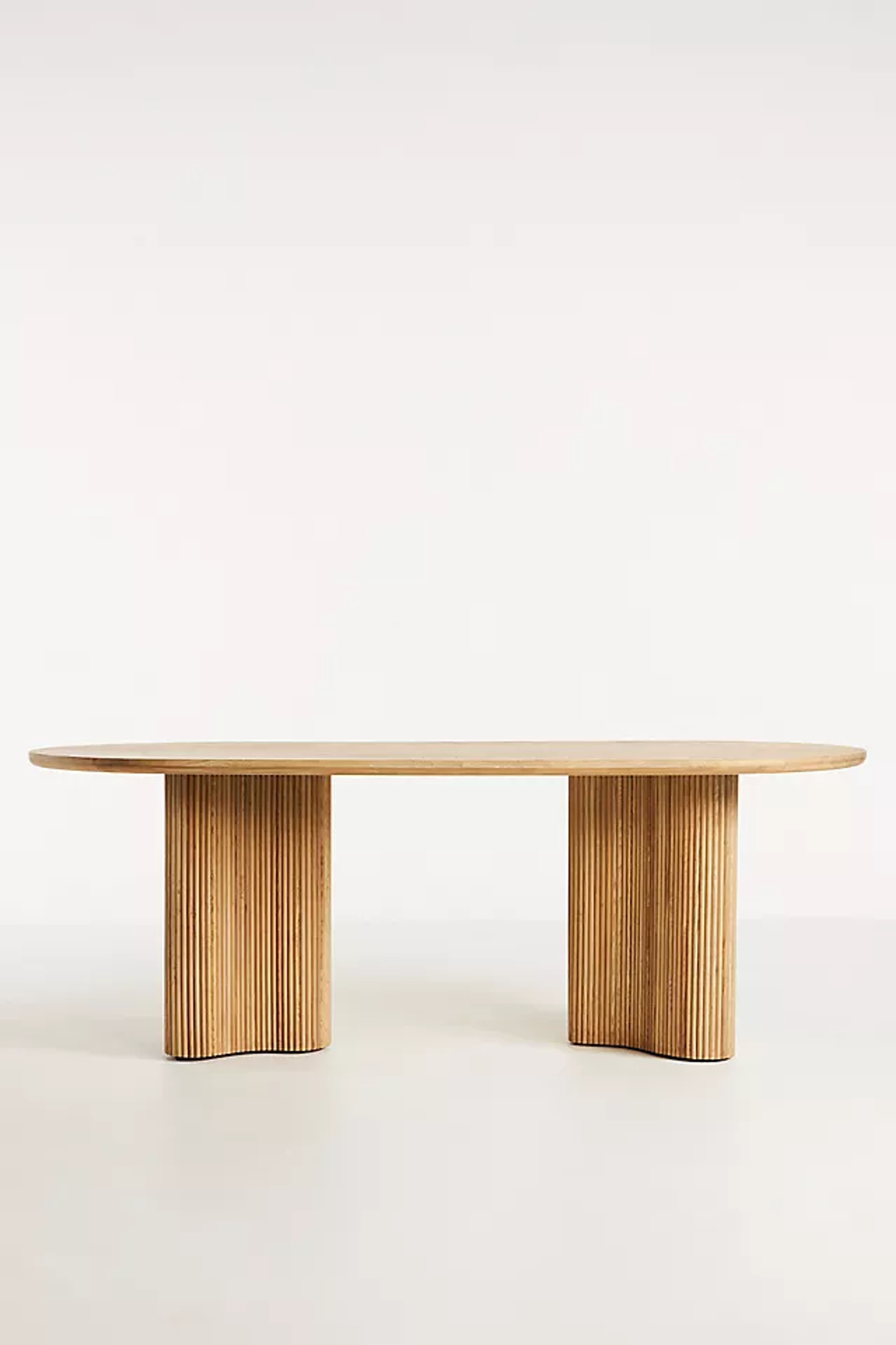 Scout Oval Burl Wood Double Pedestal Dining Table