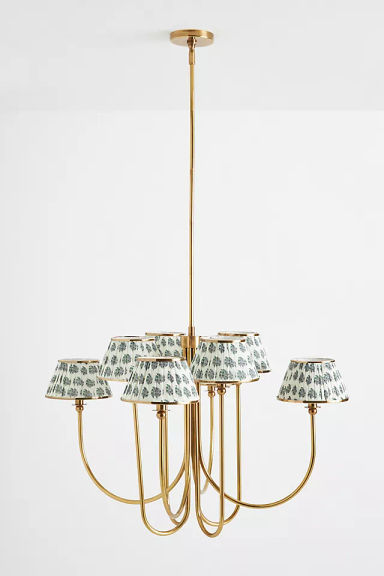 Lee Shaded Brass Chandelier