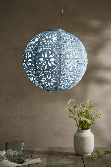 Blue Globe Solar Lantern