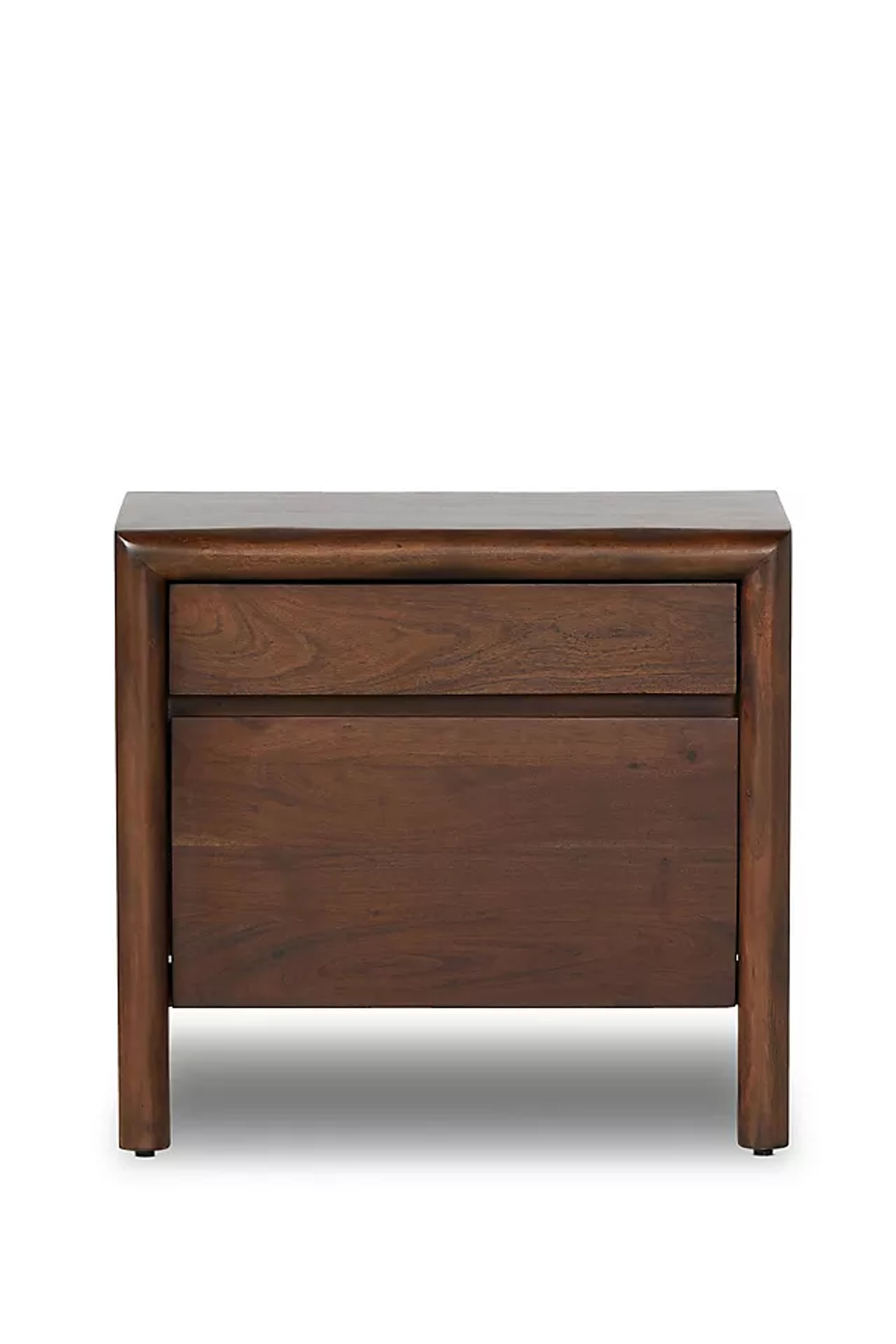 Nigel Rustic Acacia Wood Nightstand - Unique Design