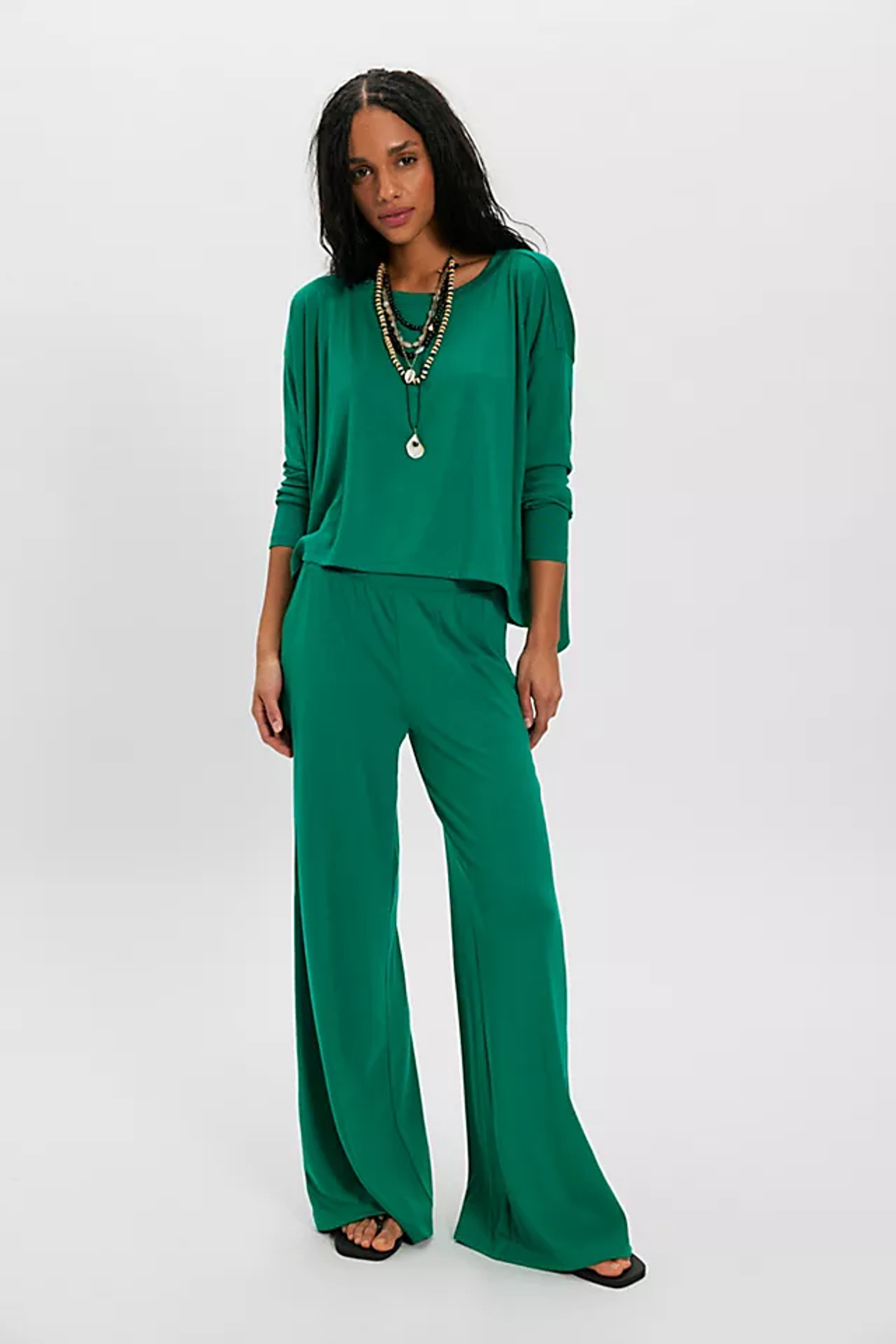 Good Feels Long Pant Set: Comfy Baby Rib Lounge Wear