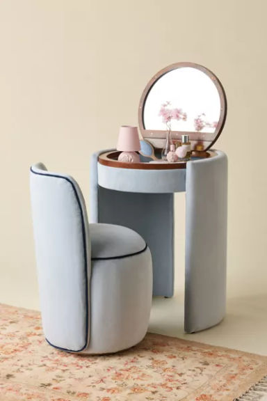 Jane Upholstered Vanity & Stool Set | Urban Outfitters