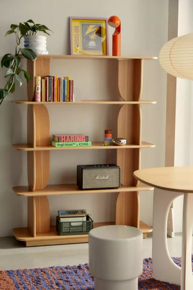 Silas Retro-Modern 5-Tier Bookshelf