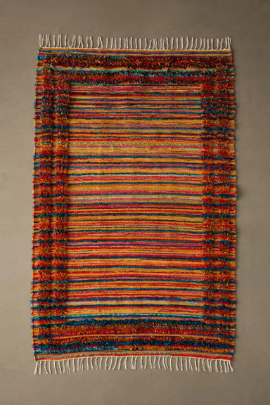 ReMADE By UO Remnants Clipped Sari Rug