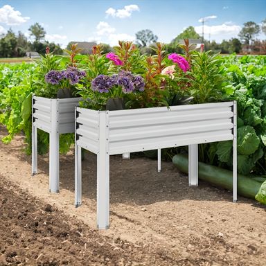 galvanized elevated garden bed with legs metal elevated planter box for growing vegetables flowers and herbs outdoor garden box for backyard balcony and patio 48 x 24 x 32 inches silvery garden houses - patio, lawn & garden - temu Temu