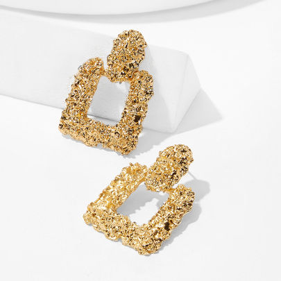 Textured Square Drop Earrings 1pair