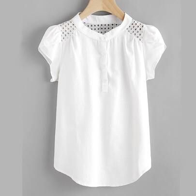 Plus Cut Out Henley Blouse