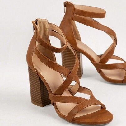 Summer Fashionable Versatile Simple High Heel Sandals For Christmas Valentine's Day Summer Shoes