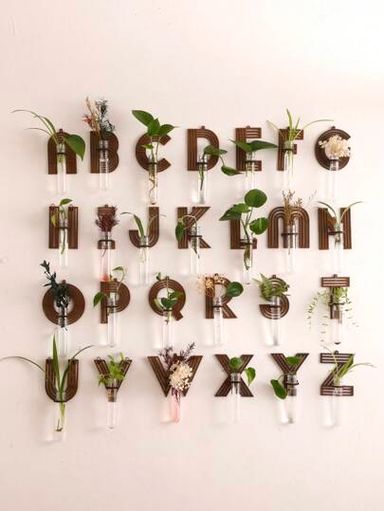 1pc A-Z Alphabet Plant Propagation Stations With Wooden Stand, 26styles DIY Plant Propagation Tubes, Wall Hanging Terrarium With Wooden Stand Mini Test Tube Flower Vase Glass Planter Stations For Hydroponic Cutting Home Garden Office Decor Plant Lover Hydroponics Of Home Garden Office Decor Lover Gifts Birthday Graduation
