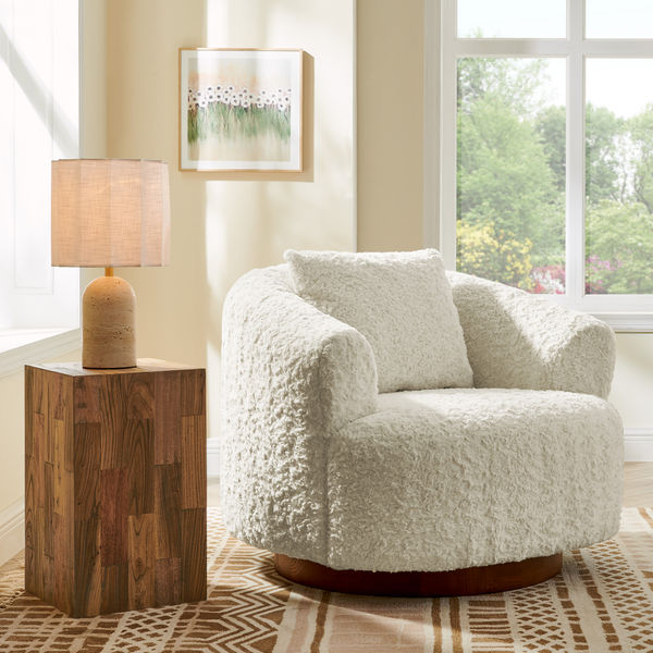 Timberve 35" Swivel Accent Chair with Solid Frame