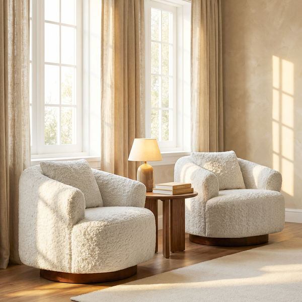 Timberve 35" Swivel Accent Chair Set of 2 with Solid Frame