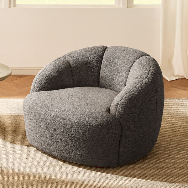 Brisa 35" Modern Grey Accent Chair with Spill-resistant Fabric for Living Room and Bedroom