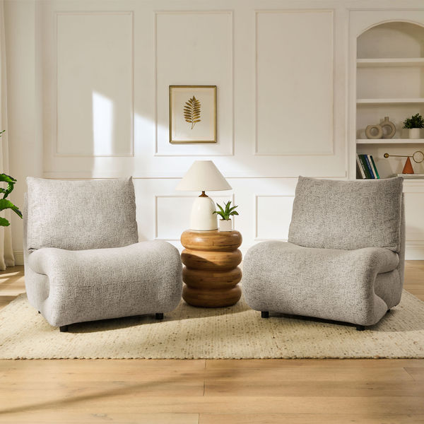 Elysian Set of 2 Gray Linen Accent Chair