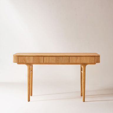 Lumina 59 inch Oak Desk with 3 Storage Drawers | HERNEST