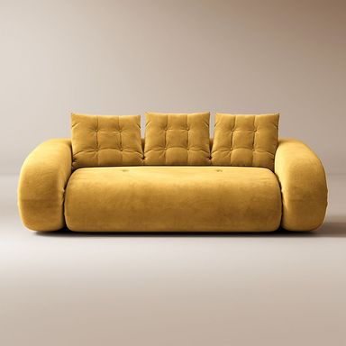 Hernest | In Stock Modern Yellow Modern Sofa Bed Velvet Convertible Futon Sofa