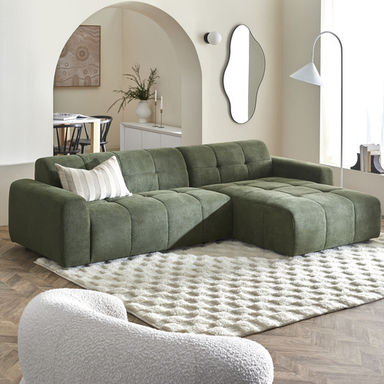 Quinn 4 Seater Upholstered Sofa with Reversible Chaise