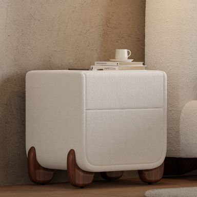 Curva Smart Boucle nachtkastje met 2 lades en poten van walnotenhout