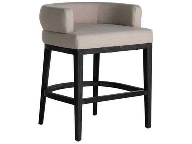 Gabby Douglas Cerused Ash Upholstered Wood Counter Stool