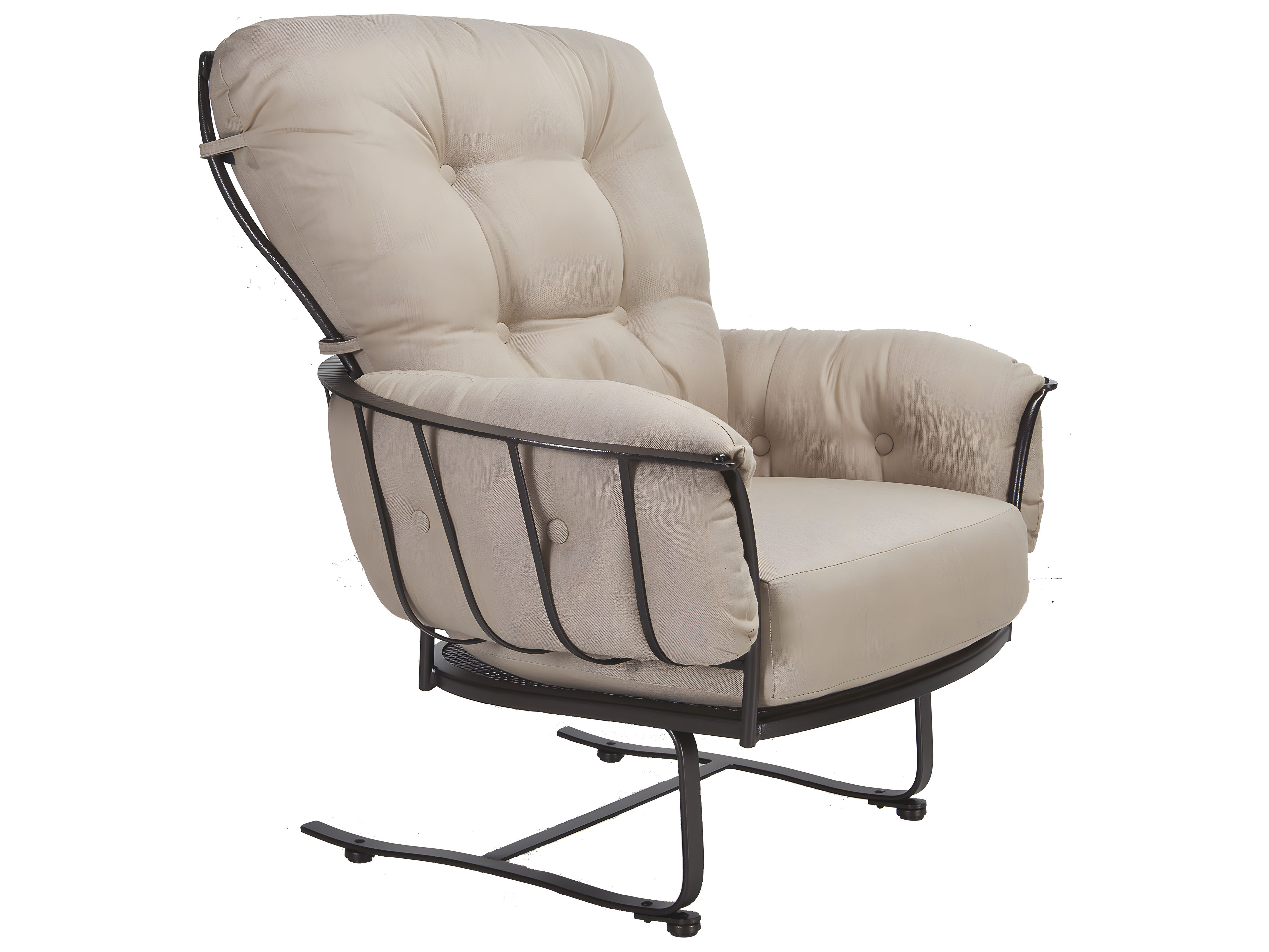 OW Lee Monterra Wrought Iron Outdoor Club Chair with Spring Base