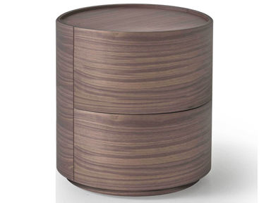 Pianca Dedalo 2-Drawers Brown Walnut Wood Nightstand