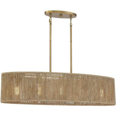 Ashe - 5 Light Linear Chandelier In Bohemian/Eclectic Style-9 Inches Tall And 14 Inches Wide