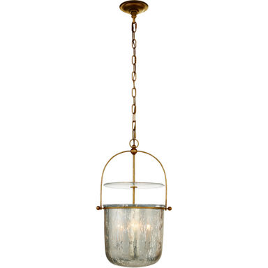 Chapman & Myers Lorford 4 Light 14 inch Gilded Iron Lantern Pendant Ceiling Light in Mercury Glass, Small