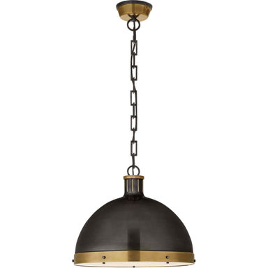 Thomas O&#39;Brien Hicks 2 Light 16 inch Bronze with Antique Brass Pendant Ceiling Light in Bronze and Hand-Rubbed Antique Brass, Extra Large