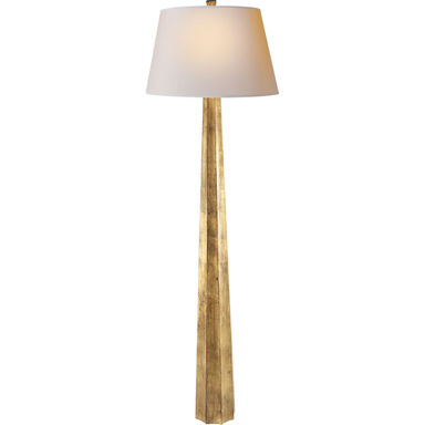 Chapman & Myers Fluted Spire 60.5 inch 150.00 watt Gilded Iron Floor Lamp Portable Light in Natural Paper
