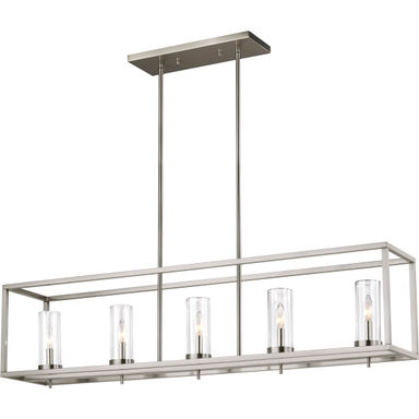 Sean Lavin Zire 5 Light 48 inch Brushed Nickel Island Pendant Ceiling Light