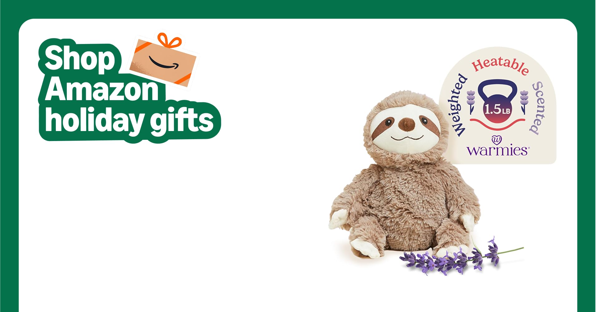 warmies Microwavable & Weighted Stuffed Animals, Sloth - Heated Stuffed Animal Plushie for Warmth & Comfort - Cute Soft Plush Toys for Boys, Girls, Babies & Toddlers Brown