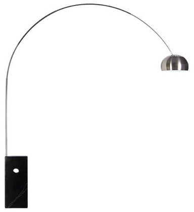 eMod - Arco Floor Lamp Cube Shaped Marble Base Black