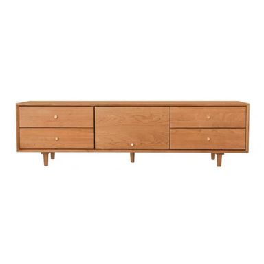 Soporte de TV con puerta de armario reversible, centro de entretenimiento moderno de madera con 4 cajones, mueble de TV, consola de TV para sala de estar y dormitorio, 59 x 15.7 x 17.7 pulgadas