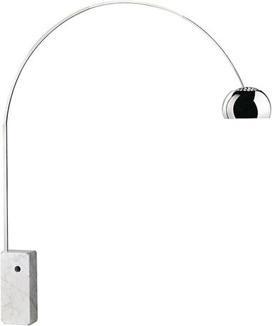 KARFRI Lampada da Terra ad Arco Artistica, Base in Marmo, Lampadina E27, Moderno, Vintage, Industriale, Grigio, Ferro e Marmo : Amazon.it: Illuminazione