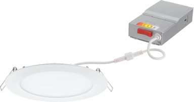 Juno LED Recessed Lights 6 Inch Round Wafer Downlight, 5-in-1 Switchable White Color Temperature, 120 Volts, 6-Inch Ultra-Thin Flat Trim, Matte White (WF6 SWW5 90CRI MW M6) 6-Inch Ultra Thin Trim Matte White