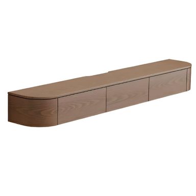LAKIQ Solid Wood TV Stand with 2 Drawers Modern TV Media Console with Storage Wall-Mounted tv Cabinet with Doors for Small Space Living Room Bedroom (Nut-Brown, 71" L x 12" W x 8" H) 71"L x 12"W x 8"H Nut-brown