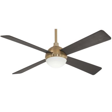 Minka Aire F623L-BBR/SBR Orb 54" Ceiling Fan with LED Light and Remote Control, Brushed Brass